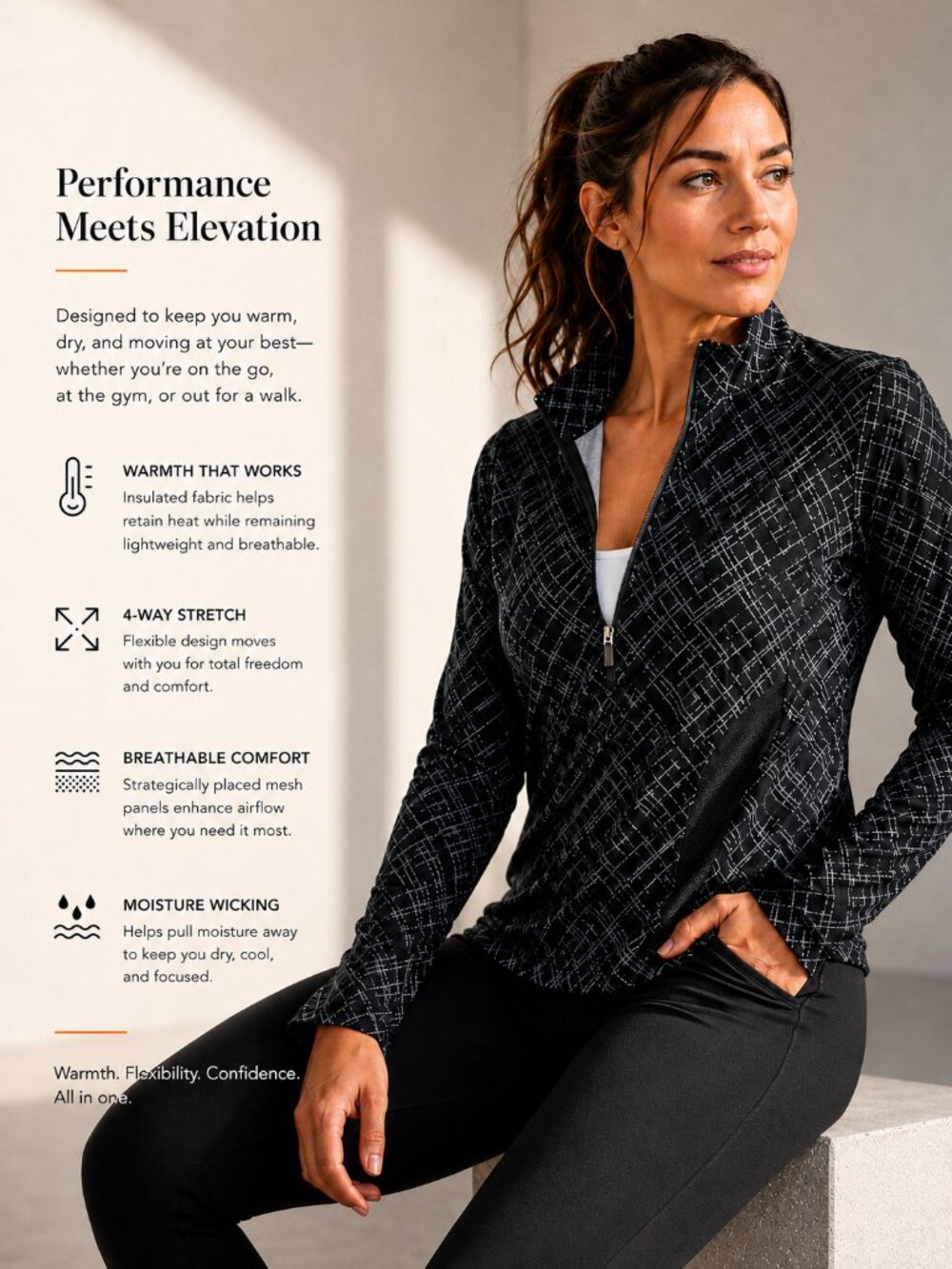 Tek Gear WarmTek Quarter Zip Performance Athleisure Pullover L NEW - Picture 3 of 15